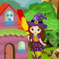 Free online flash games - Games4King Cute Witch Escape game - WowEscape 