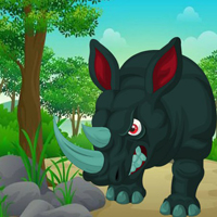 Free online html5 games - Injured Rhinoceros Escape game - WowEscape 