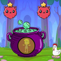 Free online html5 escape games - Girl Trapped Witch Mystical Pot