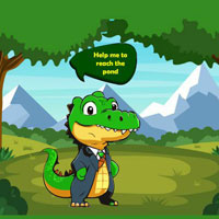 Free online html5 games - Wow Crocodile Reach The Pond game - WowEscape 
