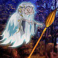 Free online html5 games - Witch Broom Stick Forest Escape game - WowEscape 