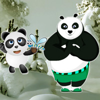 Free online html5 games - Panda Snow Forest Escape game - WowEscape 
