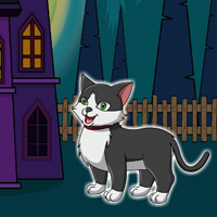 Free online html5 games - Halloween Smiley Cat Escape game - WowEscape 