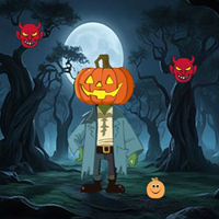 Pumpkin Man Attend Halloween Party