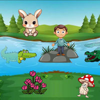Free online html5 escape games - Wow Boy Escaped Dangerous Crocodiles