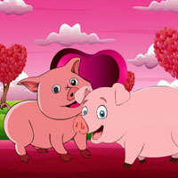 Free online html5 escape games - Love Pig Pair Escape