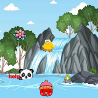 Free online html5 escape games - Rescue River Fall Down Panda