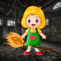 Free online html5 games - Girl Broomstick Escape HTML5 game 