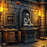 Free online html5 escape games - Statue Temple Priest Escape