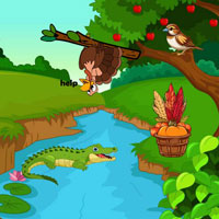 Free online html5 escape games - Wow Crocodile Surrounding The Turkey